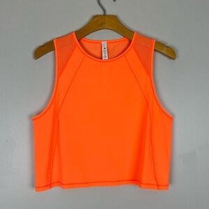 Lululemon Sculpt Cropped Tank Top in Highlighter Orange Size 8